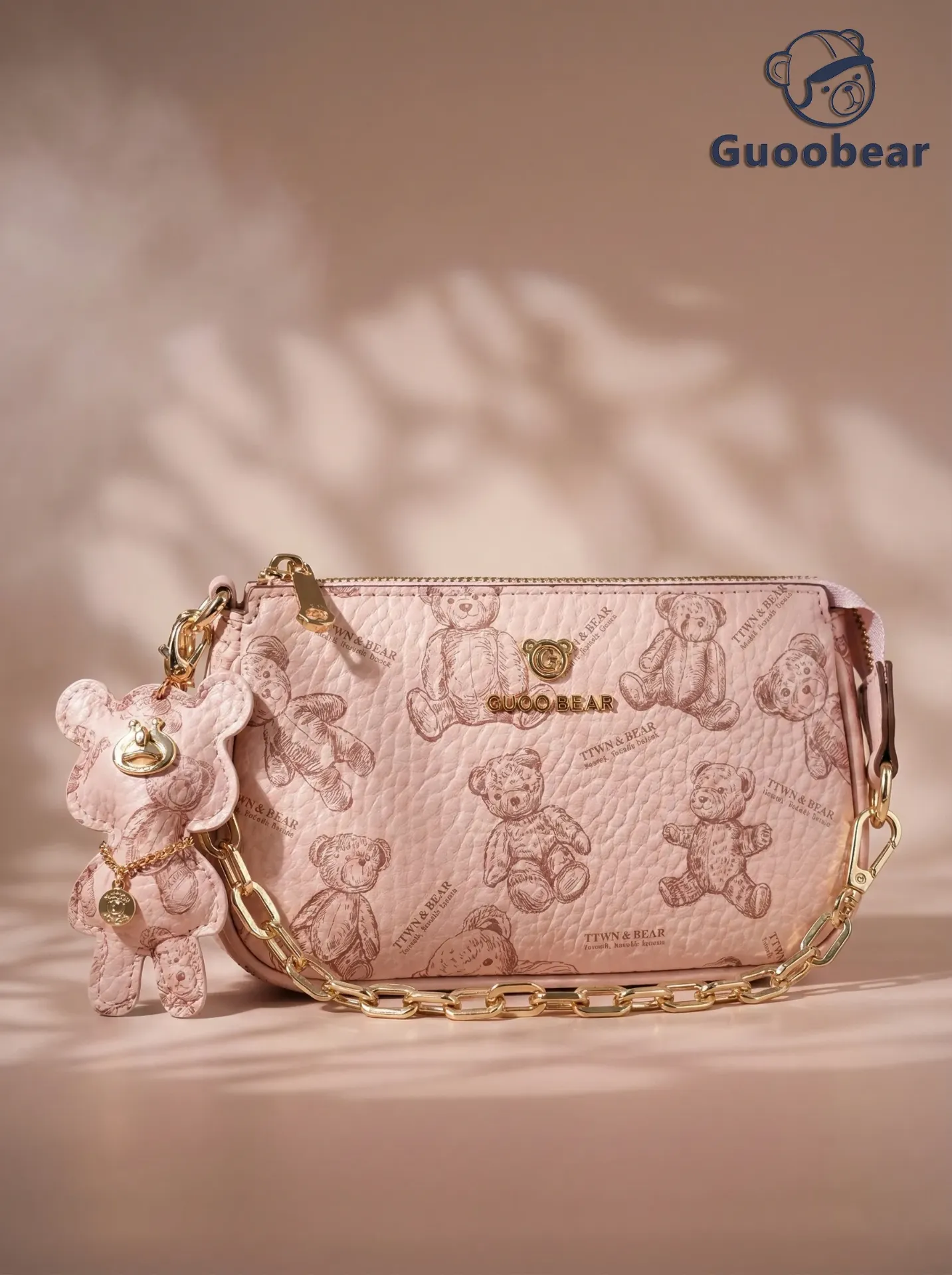 Pink graffiti bear crossbody bag